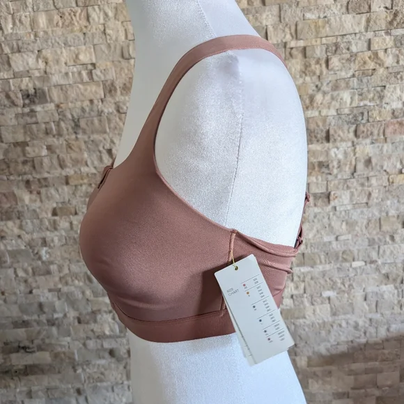 NWT All In Motion Zip Front High Impact Sports Bra 36C Rosy Dusty Pink Neutral - Picture 3 of 10